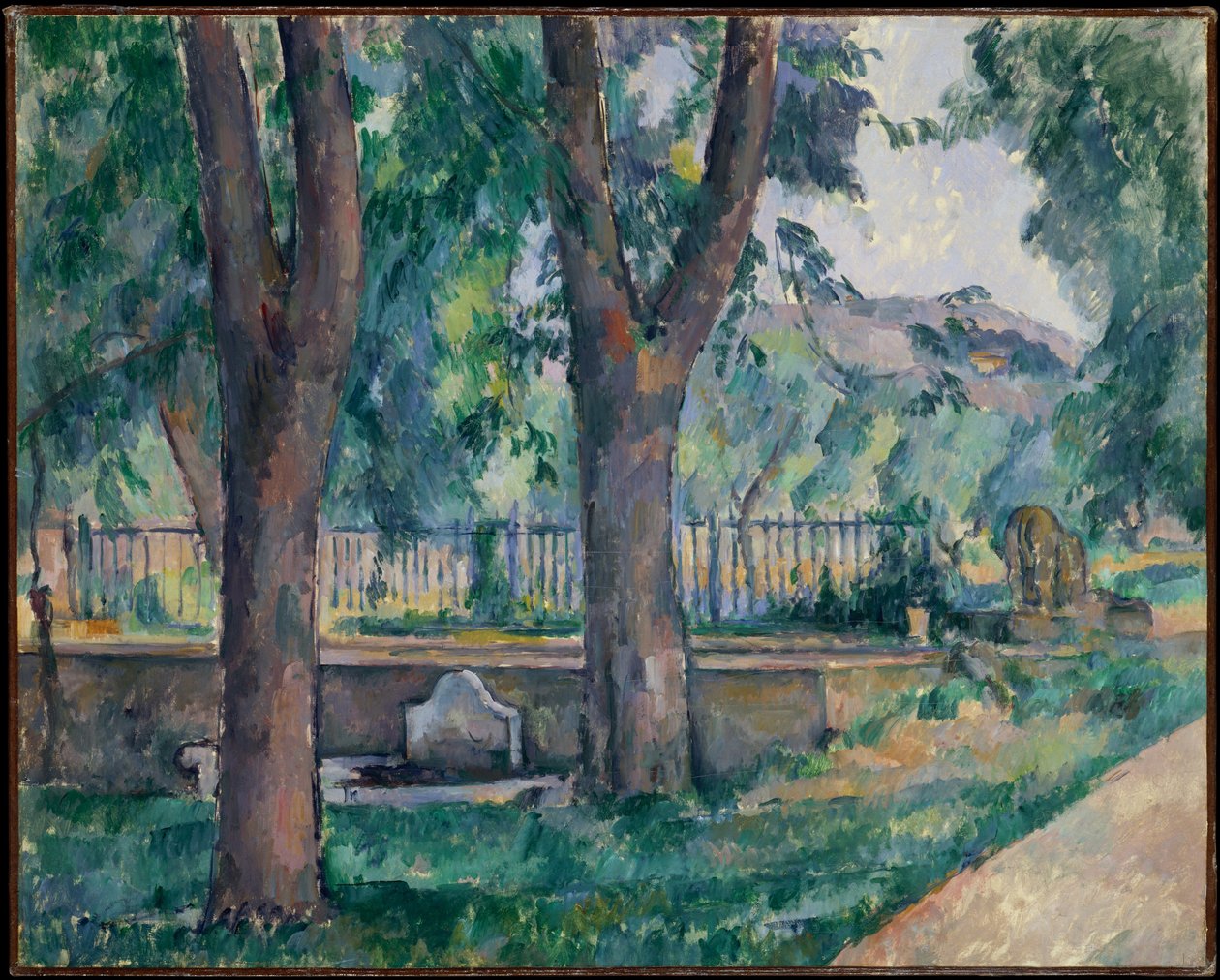Jas de Bouffanin allas n. 1885–1886 (öljy kankaalle) tekijältä Paul Cézanne