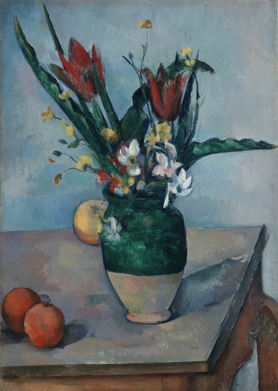 Tulppaanimaljakko, n. 1890. tekijältä Paul Cézanne