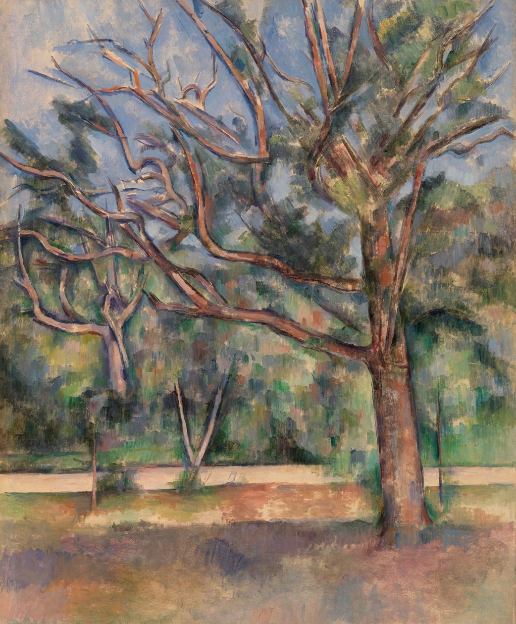 Puut ja tie (Arbres et route) tekijältä Paul Cézanne