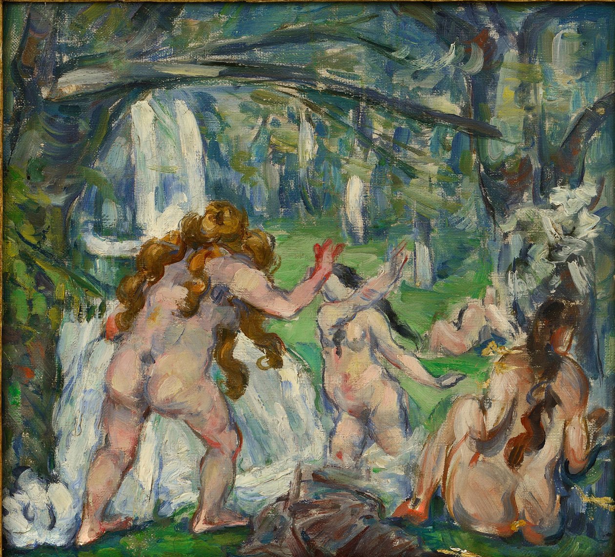 ""Kolme uimaria"" Paul Cezannen (1839-1906) maalaus 1875 Öljy kankaalle - koko 30,5x33cm Yksityinen kokoelma tekijältä Paul Cézanne