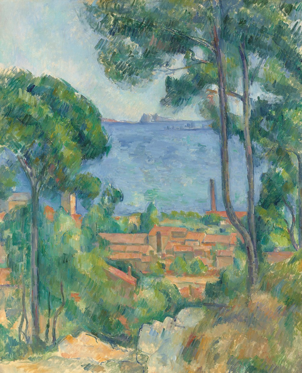 Näkymä L"Estaquesta ja Château d"Ifistä, n. 1883-85 tekijältä Paul Cézanne