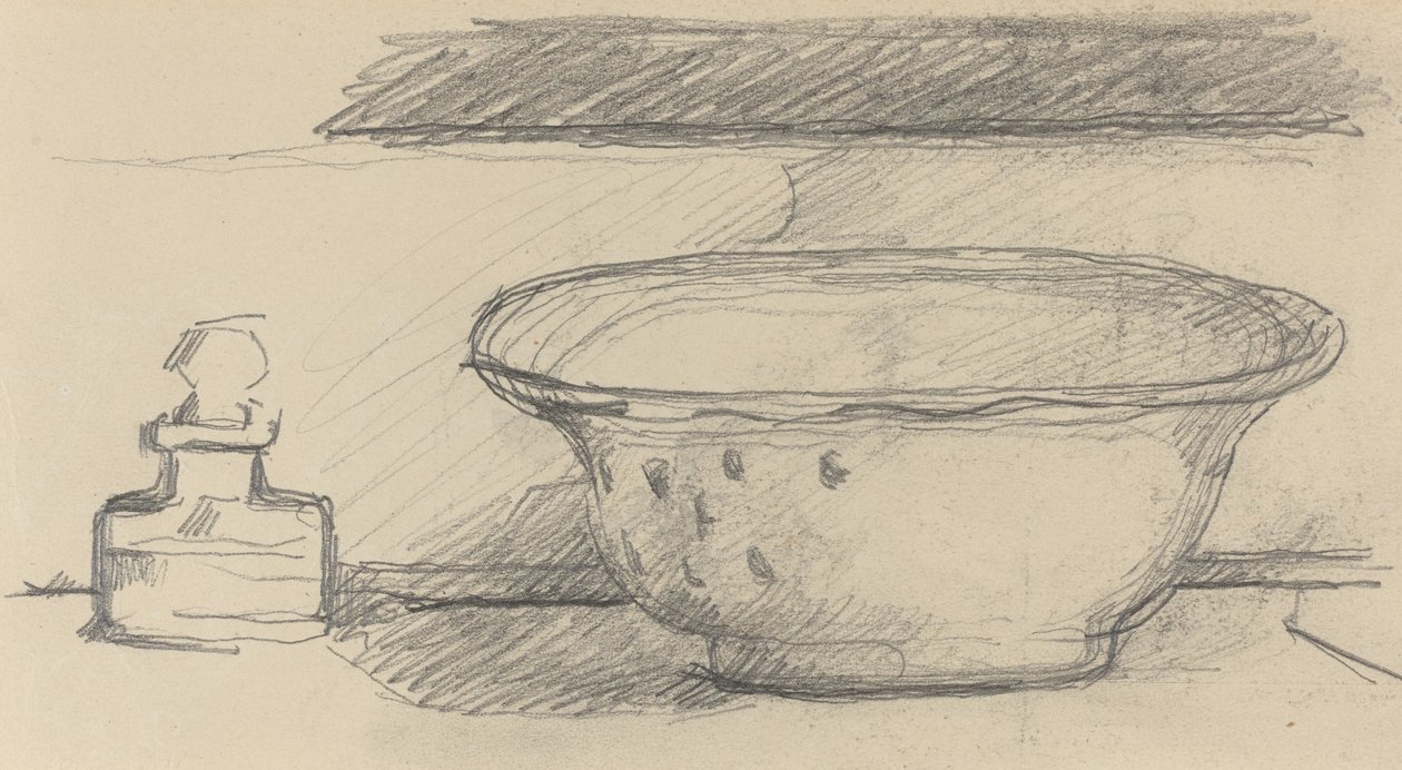 Pesuallas ja tuoksupullo [recto], 18771881. tekijältä Paul Cézanne