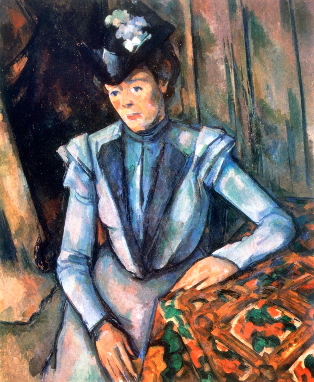 Nainen istuu sinisessä, 1902-1906 tekijältä Paul Cézanne