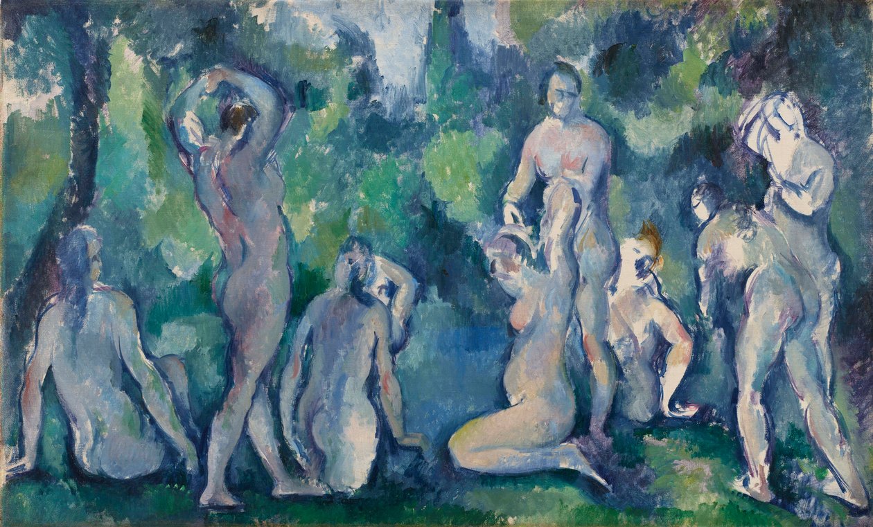 Naisten kylpeminen, c. 1895. tekijältä Paul Cézanne
