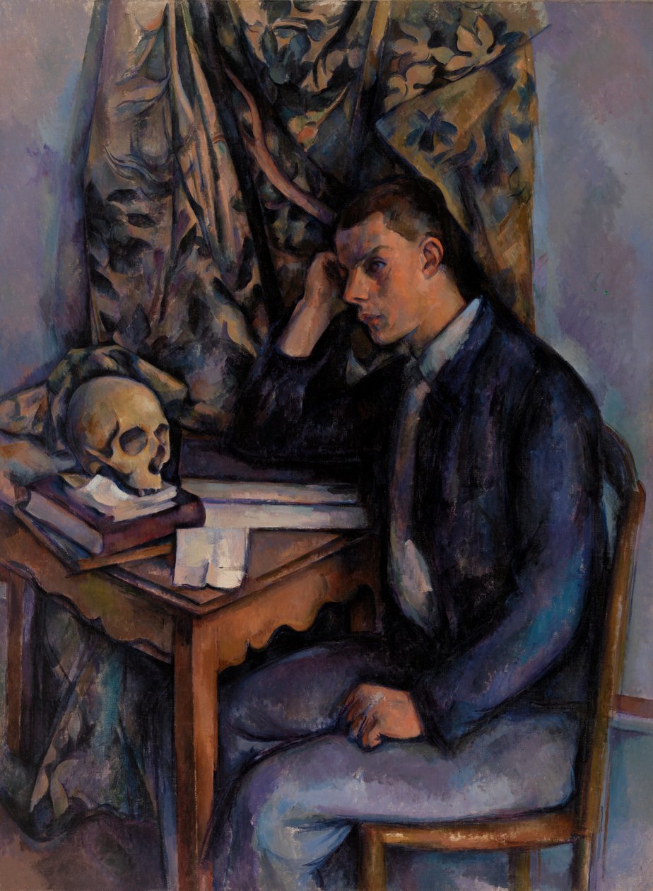 Nuori mies ja kallo tekijältä Paul Cézanne