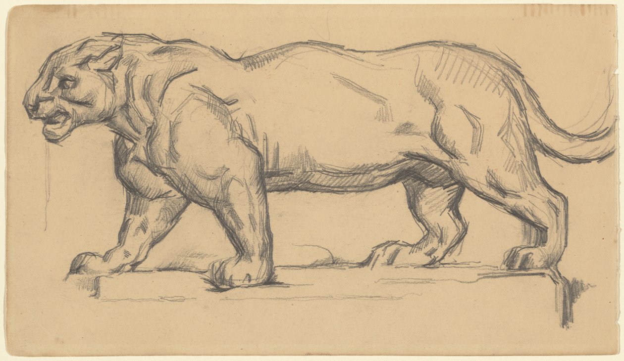Jaguar tekijältä Paul Cézanne after Antoine Louis Barye