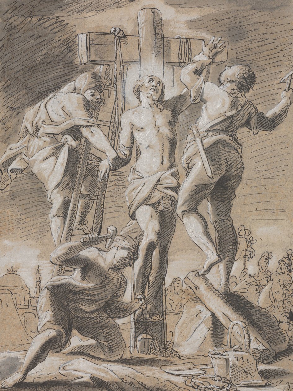 Kristus ristille naulattuna, 1700-luvun alku. tekijältä Paul Decker the Younger
