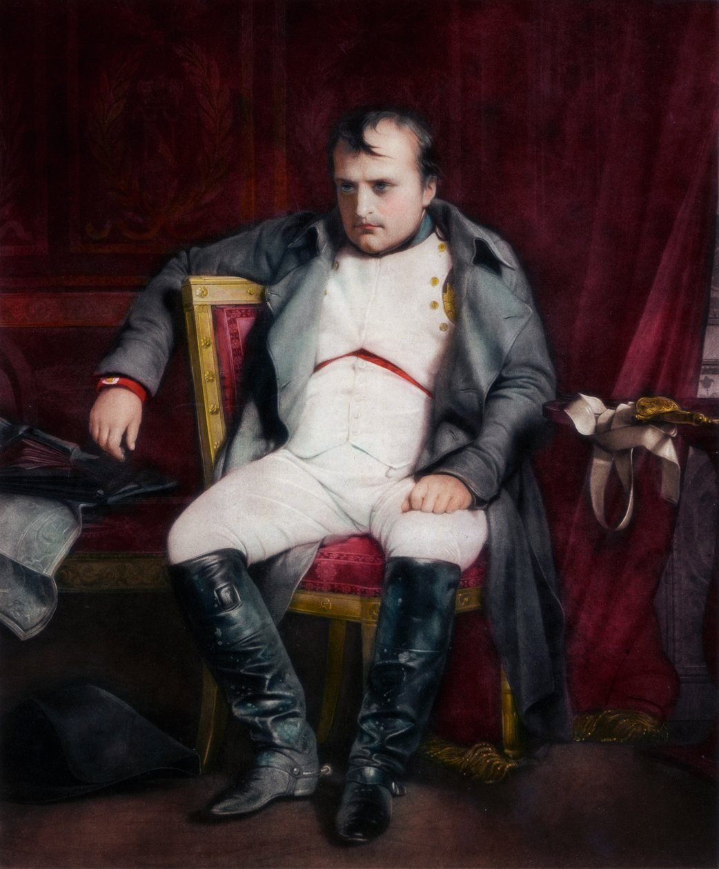 Napoleon Fontainebleaussa ensimmäisen luopumisen aikana - 31. maaliskuuta 1814 1845. tekijältä Paul Delaroche