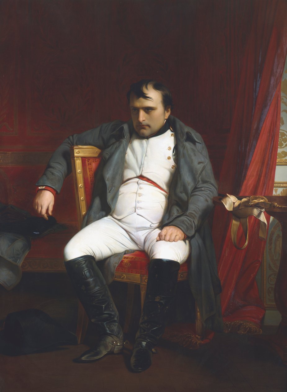 "Napoleon Fontainebleaussa ensimmäisen luopumisen aikana - huhtikuu 1814" tekijältä Paul Delaroche