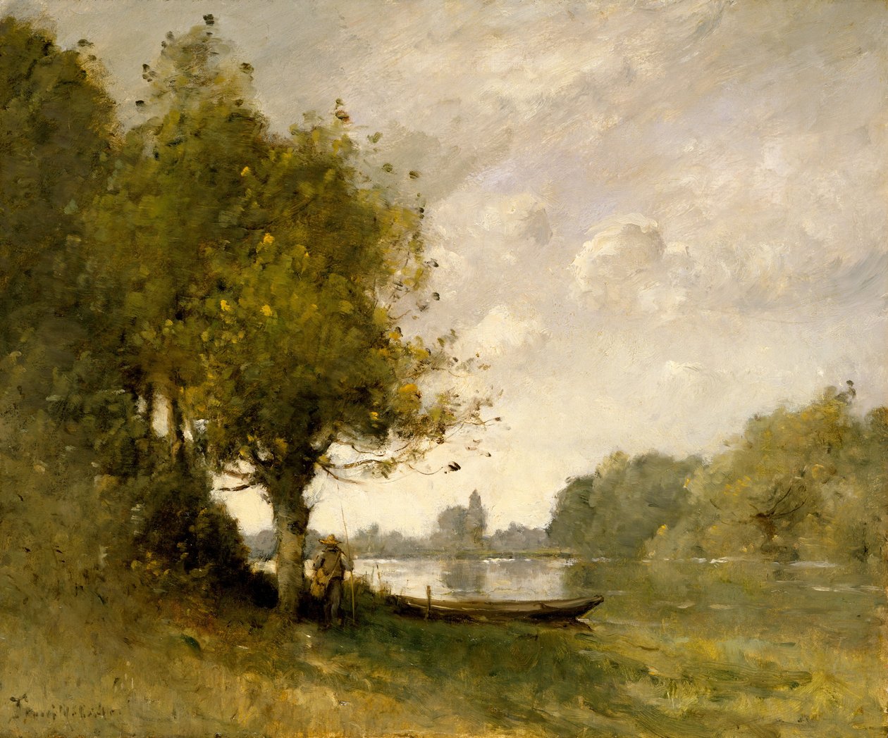 Lampi lähellä Nangisia, 1880-95. tekijältä Paul Desire Trouillebert