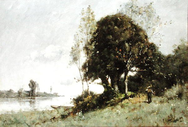Isle on the Loire (öljy kankaalle) tekijältä Paul Desire Trouillebert