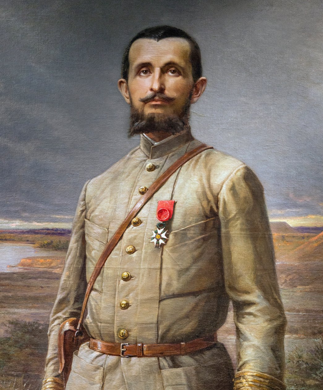 yksityiskohta maalauksesta "" Commander Marchand"" (Jean Baptiste - Jean-Baptiste Marchand tekijältä Paul Dominique Philippoteaux