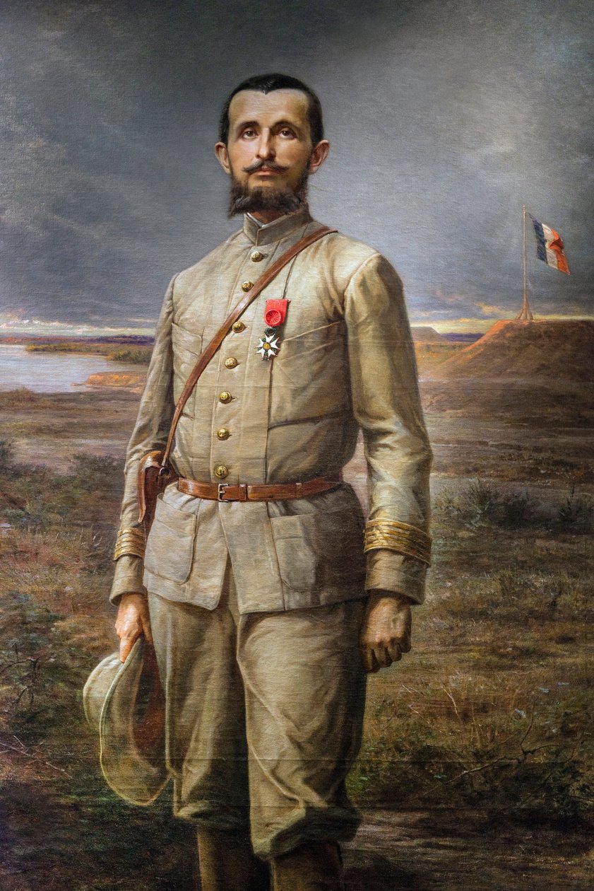 yksityiskohta maalauksesta "" Commander Marchand"" (Jean Baptiste - Jean-Baptiste Marchand tekijältä Paul Dominique Philippoteaux