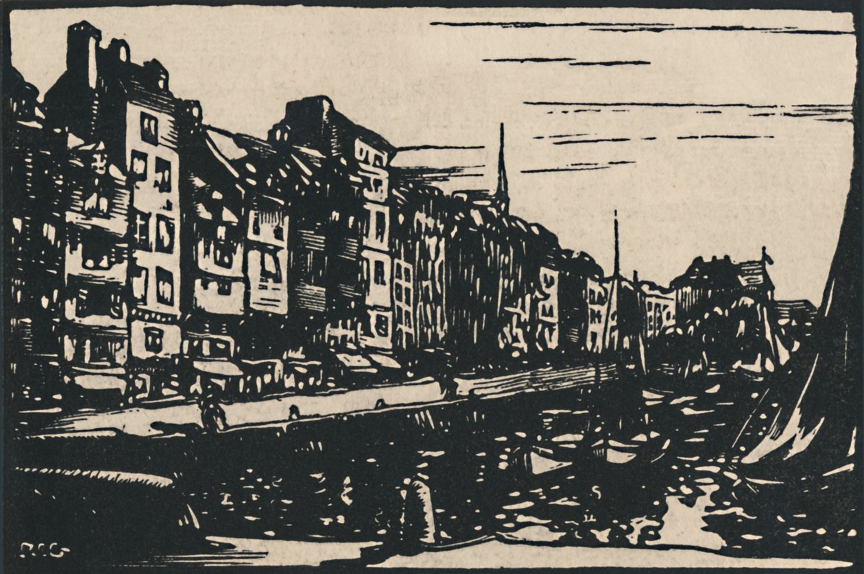 "Honfleur - The Old Basin", 1919 tekijältä Paul Elie Gernez