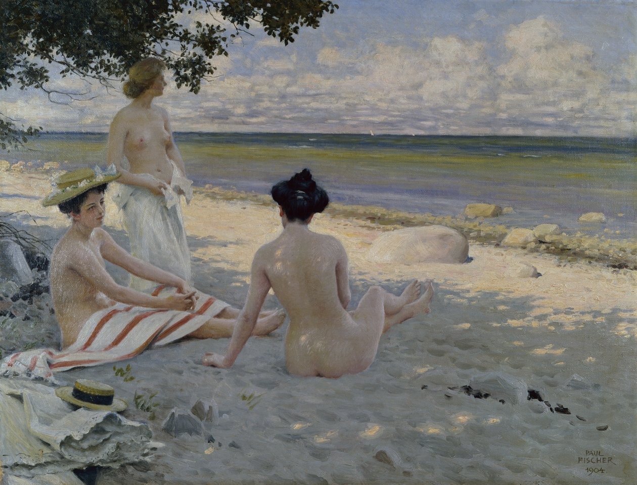 On the Beach (öljy kankaalle) tekijältä Paul Fischer
