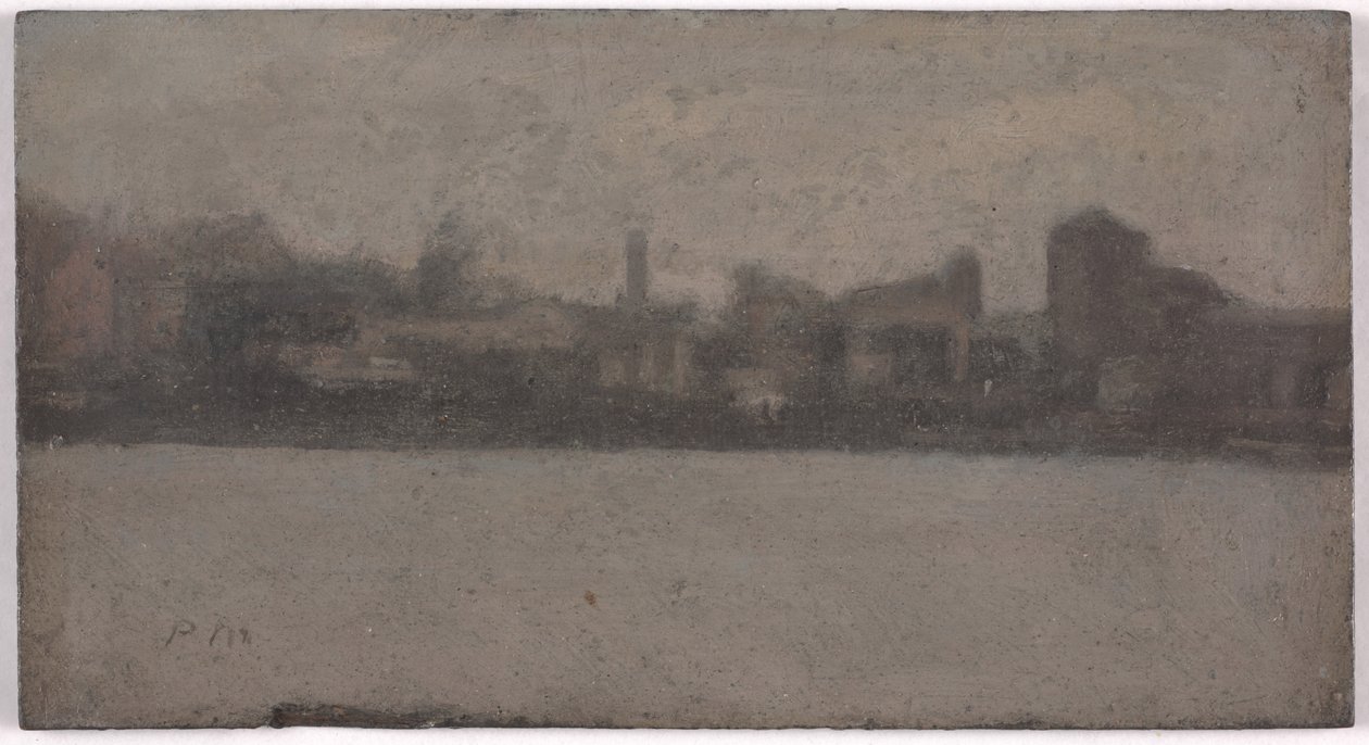 Thames Batterseassa (öljy akatemian laudalle) tekijältä Paul Fordyce Maitland