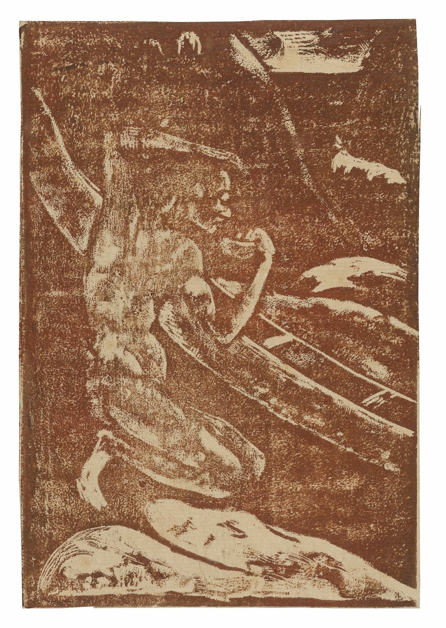 Kalastaja juo kanoottinsa vieressä tekijältä Paul Gauguin