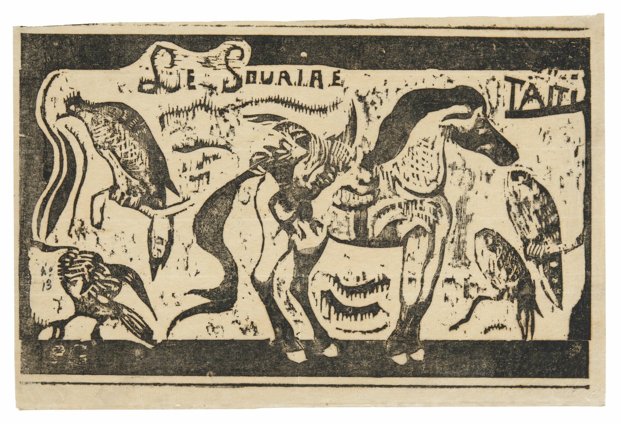 Hevonen ja linnut, Le souriren päähine tekijältä Paul Gauguin