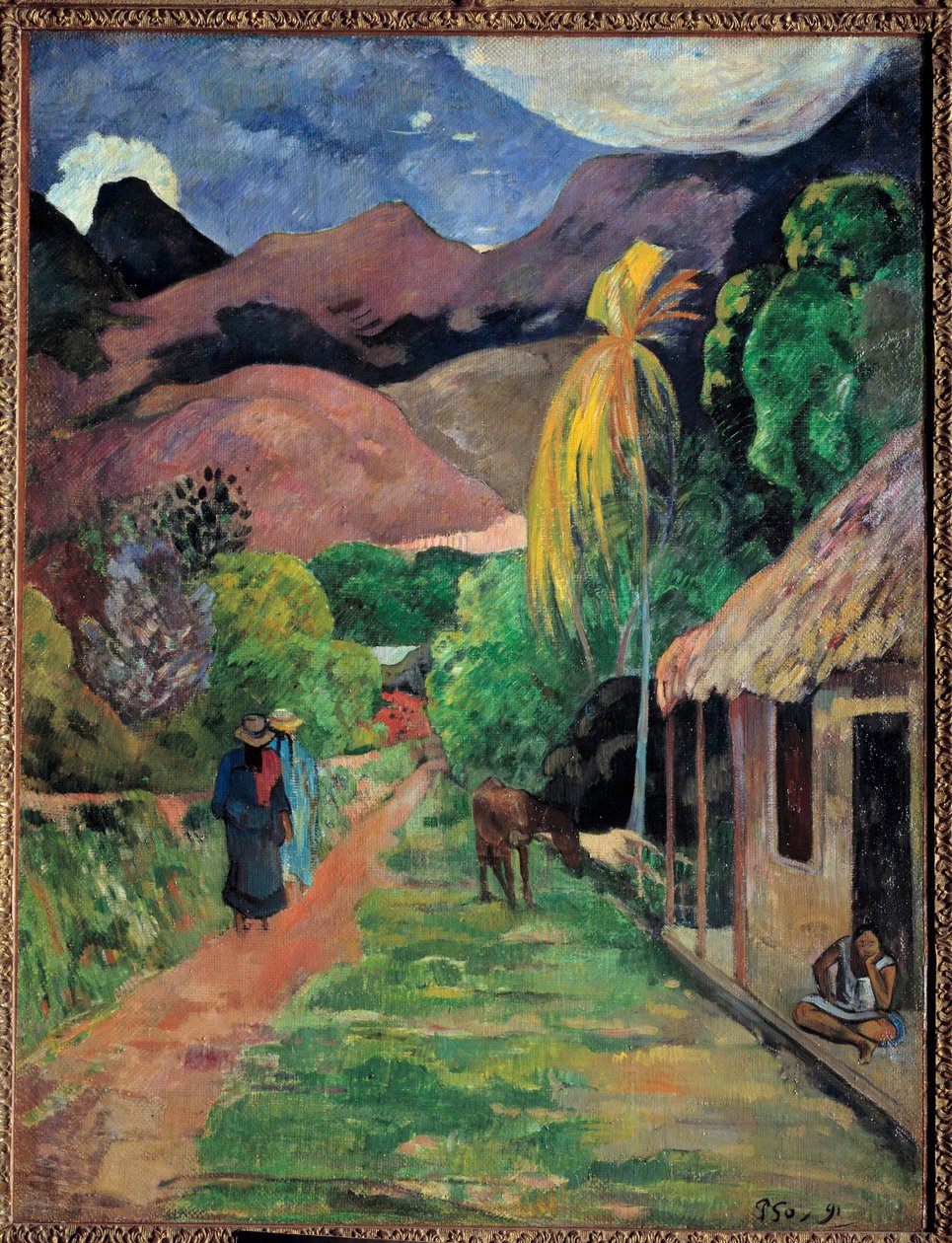 Katu Tahitilla Paul Gauguinin (1848-1903) maalaus 1891 Tolede, taidemuseo tekijältä Paul Gauguin