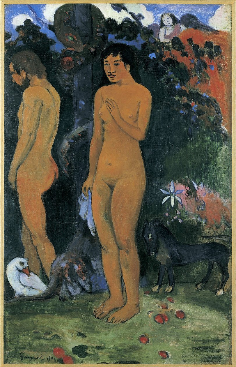 Adam ja Eeva (Adam et Eve) - Paul Eugene Henri Gauguin (1848-1903). Öljy kankaalle tekijältä Paul Gauguin