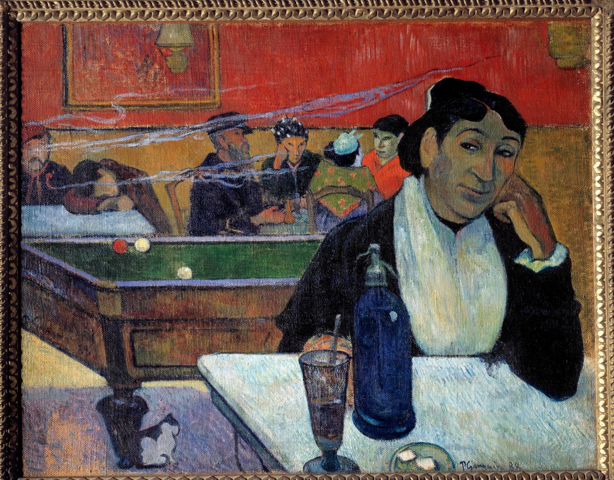 Kahvilassa (Arles) Paul Gauguinin (1848-1902) maalaus 1888 Moskova. Pushkinin museo tekijältä Paul Gauguin