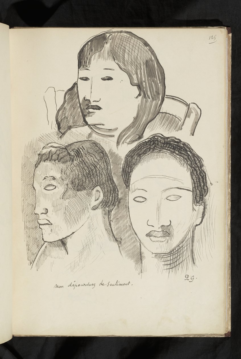 Ennen ja jälkeen - piirustus "Ei vailla tunnetta" tekijältä Paul Gauguin