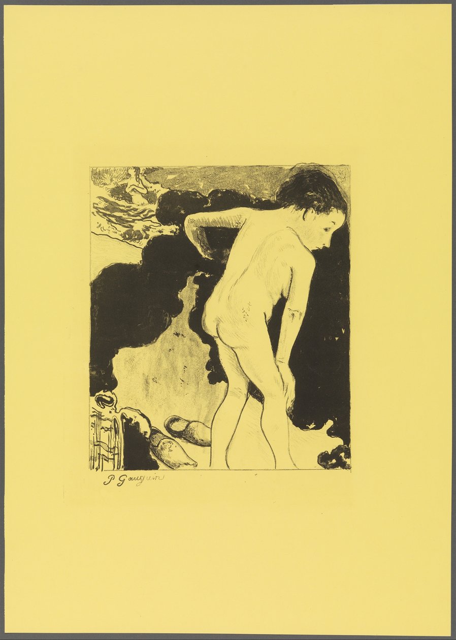 Badende in der Bretagne, aus der "Volpini Suite: Dessins lithographiques" tekijältä Paul Gauguin