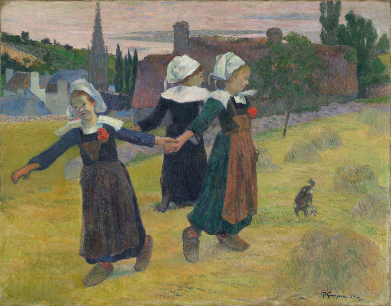 Breton Girls Dancing, Pont-Aven tekijältä Paul Gauguin