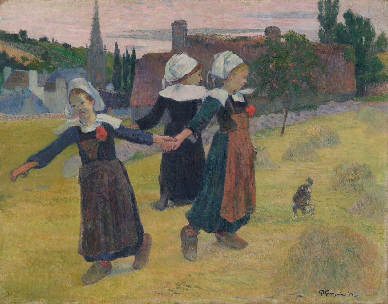 Tanssivat bretonilaiset tytöt, Pont-Aven tekijältä Paul Gauguin