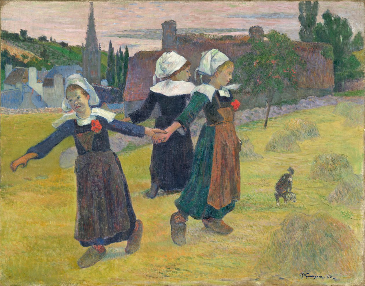 Breton Girls Dancing, Pont-Aven tekijältä Paul Gauguin