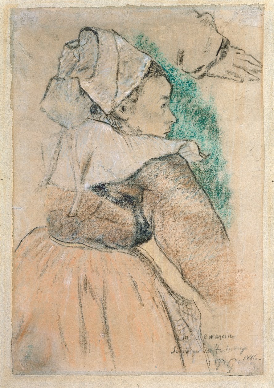 Bretonilainen nainen oikeassa profiilissa, 1886 tekijältä Paul Gauguin