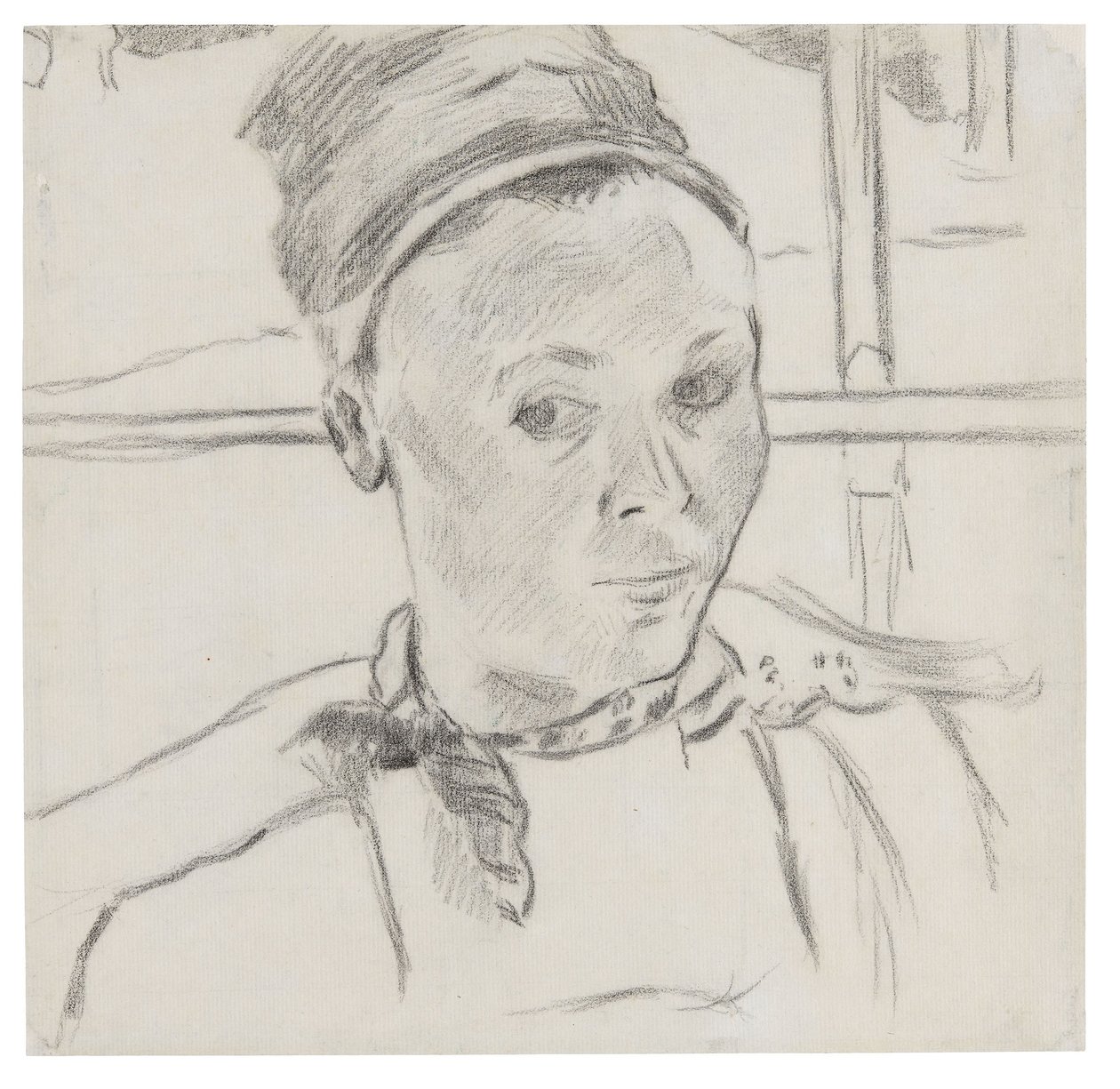 Nuoren bretonilaisen naisen rintakuva (mahdollisesti Marie Lagadu) tekijältä Paul Gauguin
