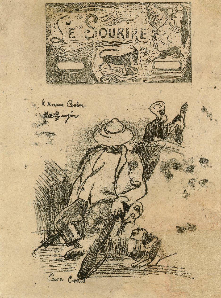 Cave Canis ja Titre pour "Le Sourire" (varo koiraa ja "Le Souriren" päähine) tekijältä Paul Gauguin