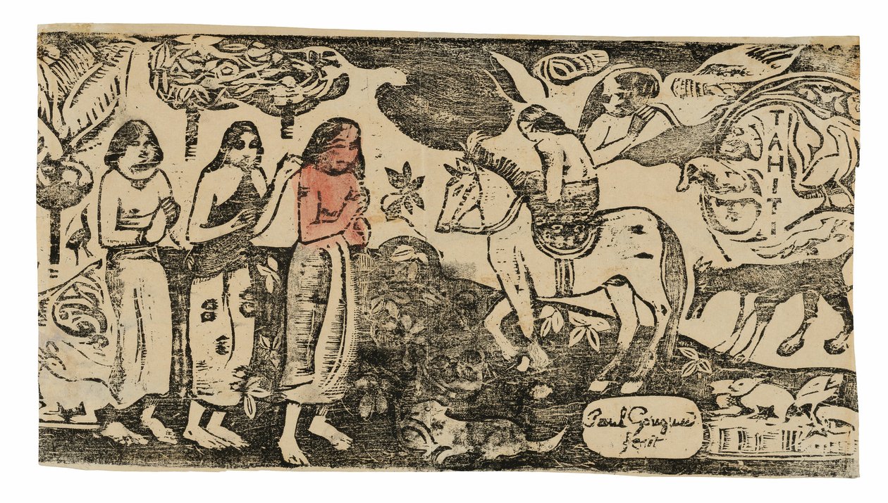 Asuinpaikan vaihto Late Wood-Block Prints -sarjasta tekijältä Paul Gauguin