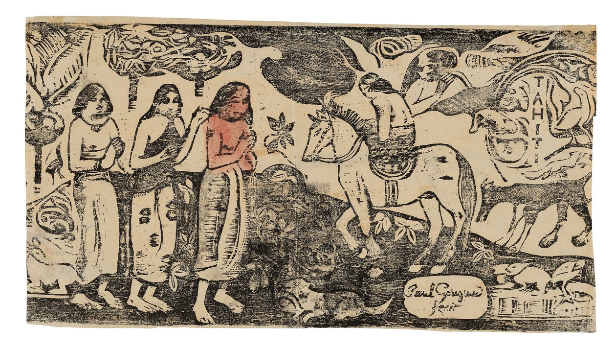 Asuinpaikan vaihto Late Woodblock Prints -sarjasta tekijältä Paul Gauguin