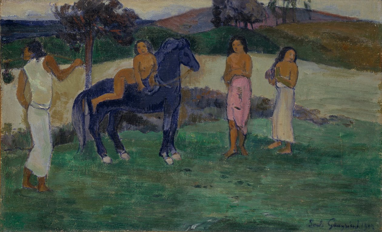 Sävellys hahmoilla ja hevosella, 1902. tekijältä Paul Gauguin