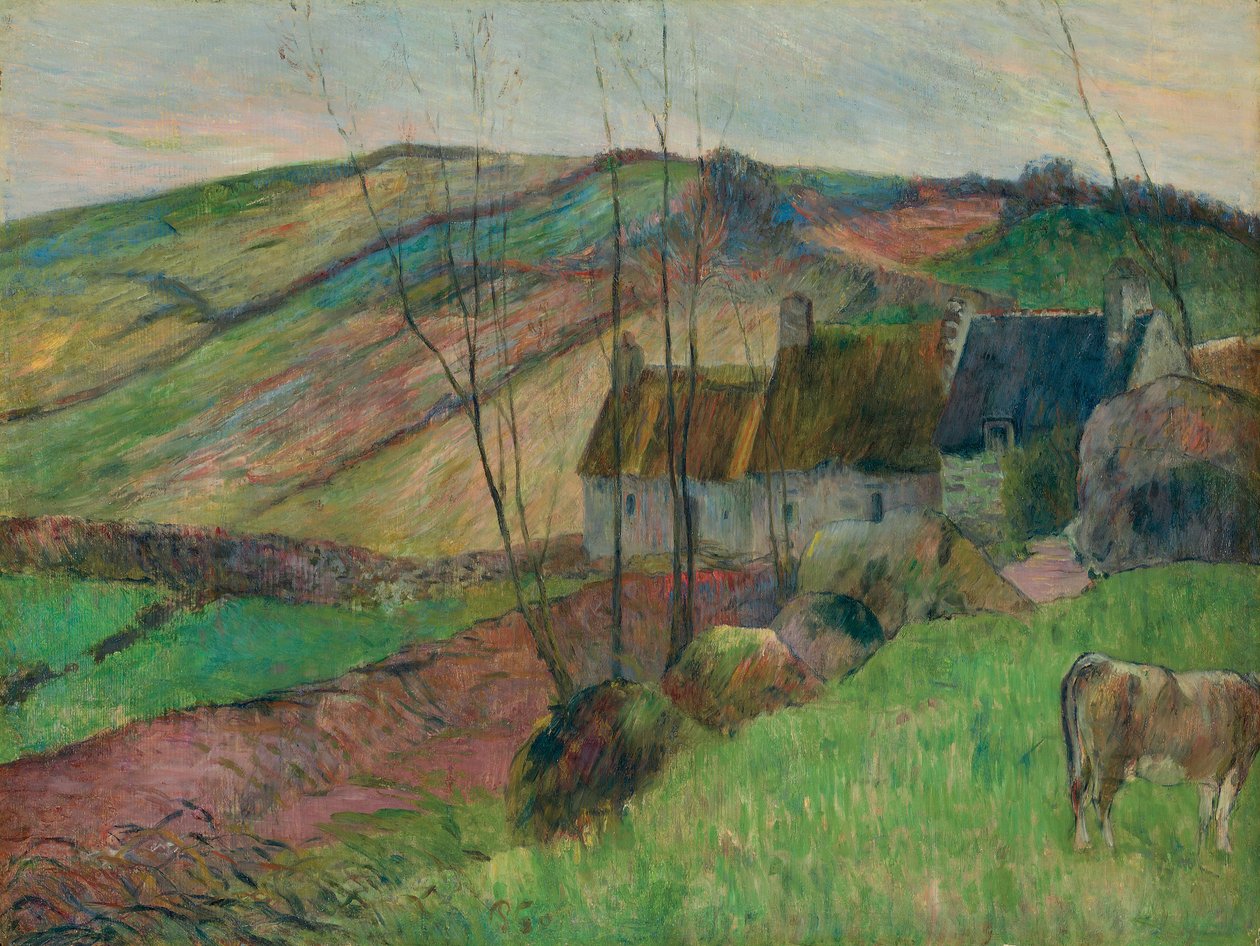 Mökit Mont Sainte-Margueriten kyljillä; Mökit Montagne Sainte-Margueriten puolella, 1888 tekijältä Paul Gauguin