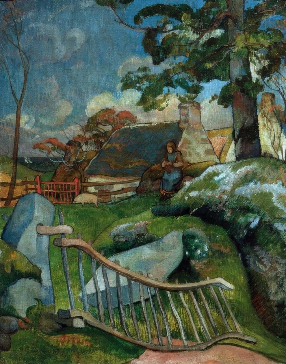 Das Gatter (Die Schweinehirtin) tekijältä Paul Gauguin
