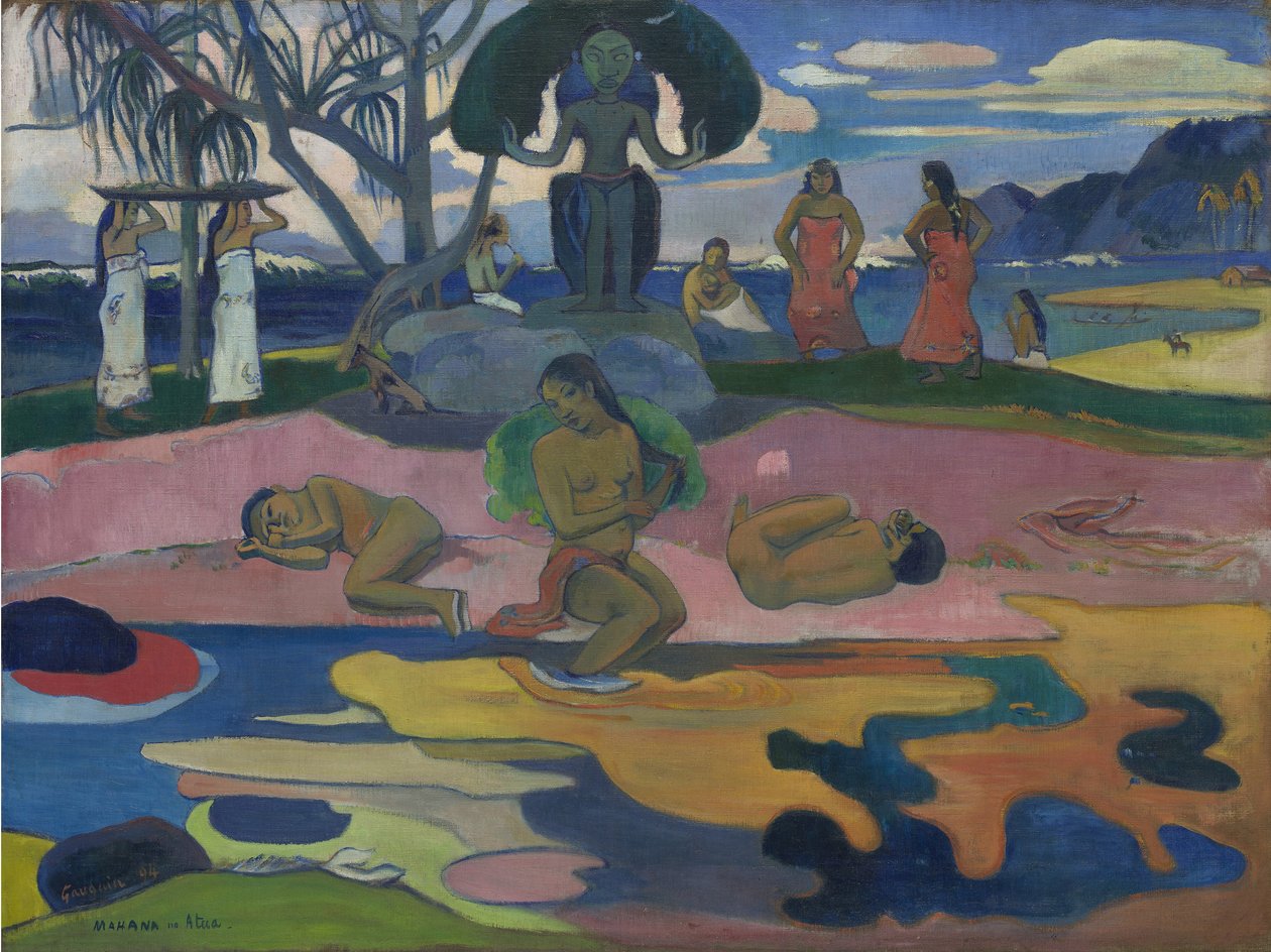 Jumalan päivä (Mahana no Atua) 1894 (öljy kankaalle) tekijältä Paul Gauguin