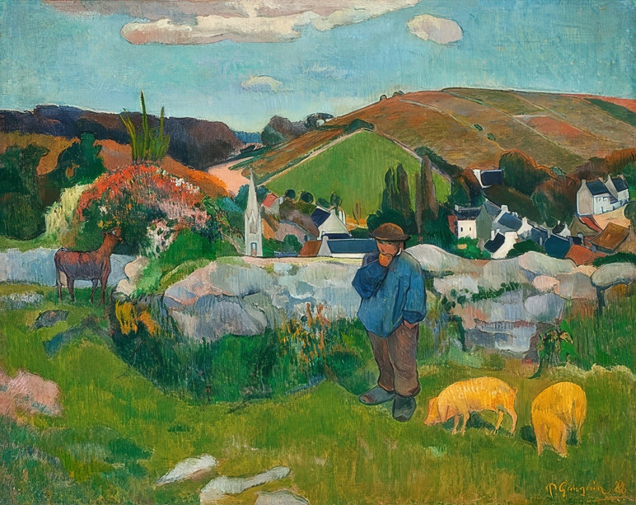 Sianpaimen. 1888 tekijältä Paul Gauguin