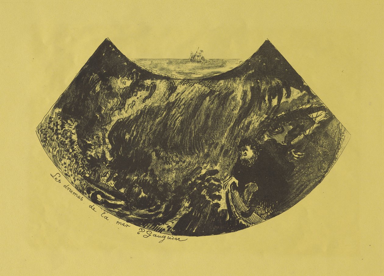 Meren draamat: Laskeutuminen pyörteeseen, 1889 tekijältä Paul Gauguin