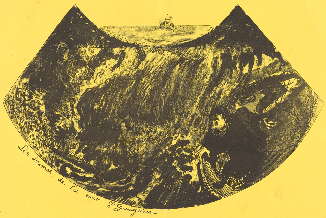 Dramas of the Sea: Laskeutuminen pyörteeseen Les drames de la mer, 1889. tekijältä Paul Gauguin
