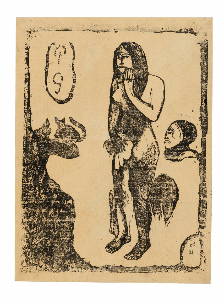 Eve, myöhäisten puupiirrosten sarjasta tekijältä Paul Gauguin