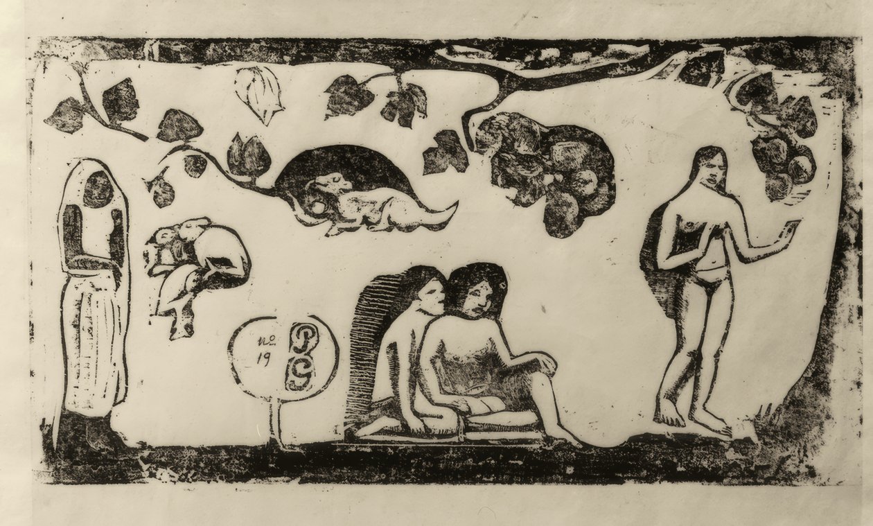 Femmes, animaux et feuillage tekijältä Paul Gauguin