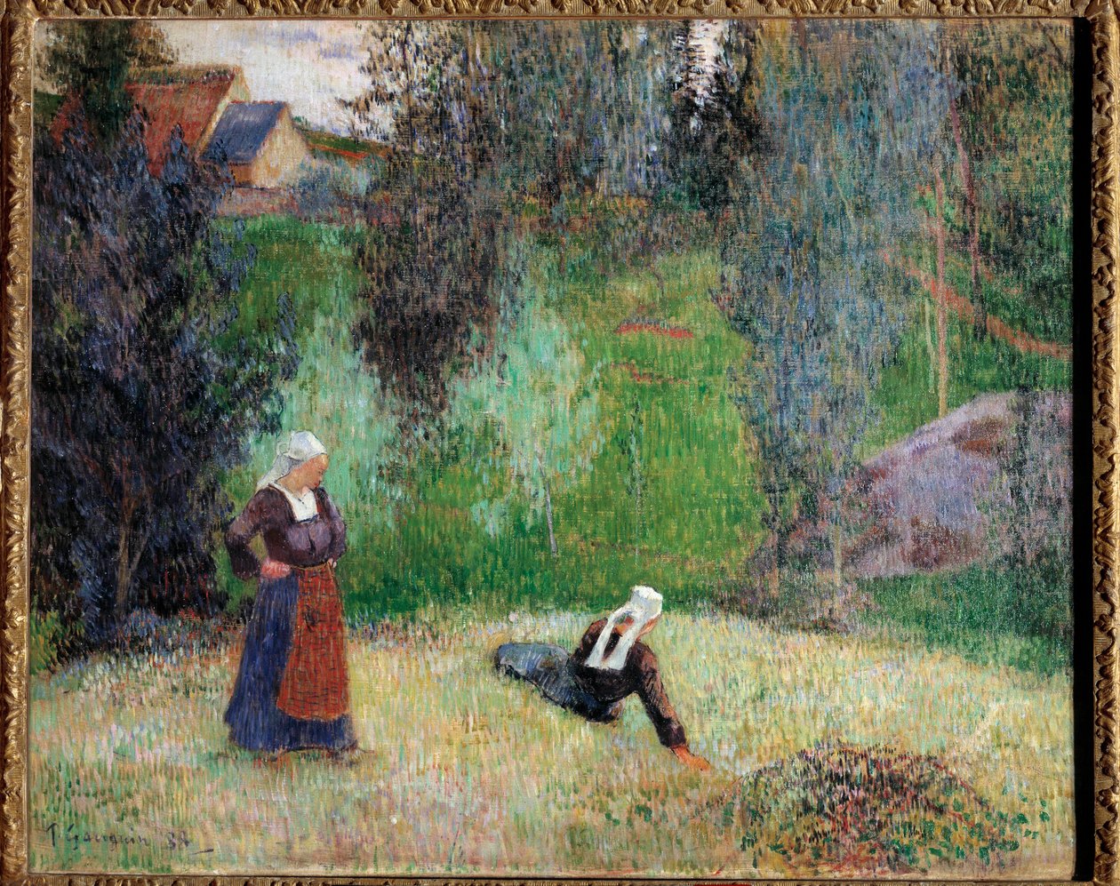 Ensimmäiset Bretagnen kukat -maalaus, Paul Gauguin (1848-1903) tekijältä Paul Gauguin