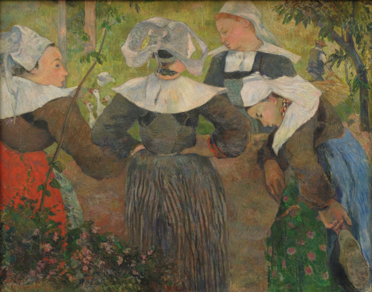 Ranska: Bretonnes causant, ou La Danse des quatre Bretonnes Neljä bretonnalaista naista tekijältä Paul Gauguin