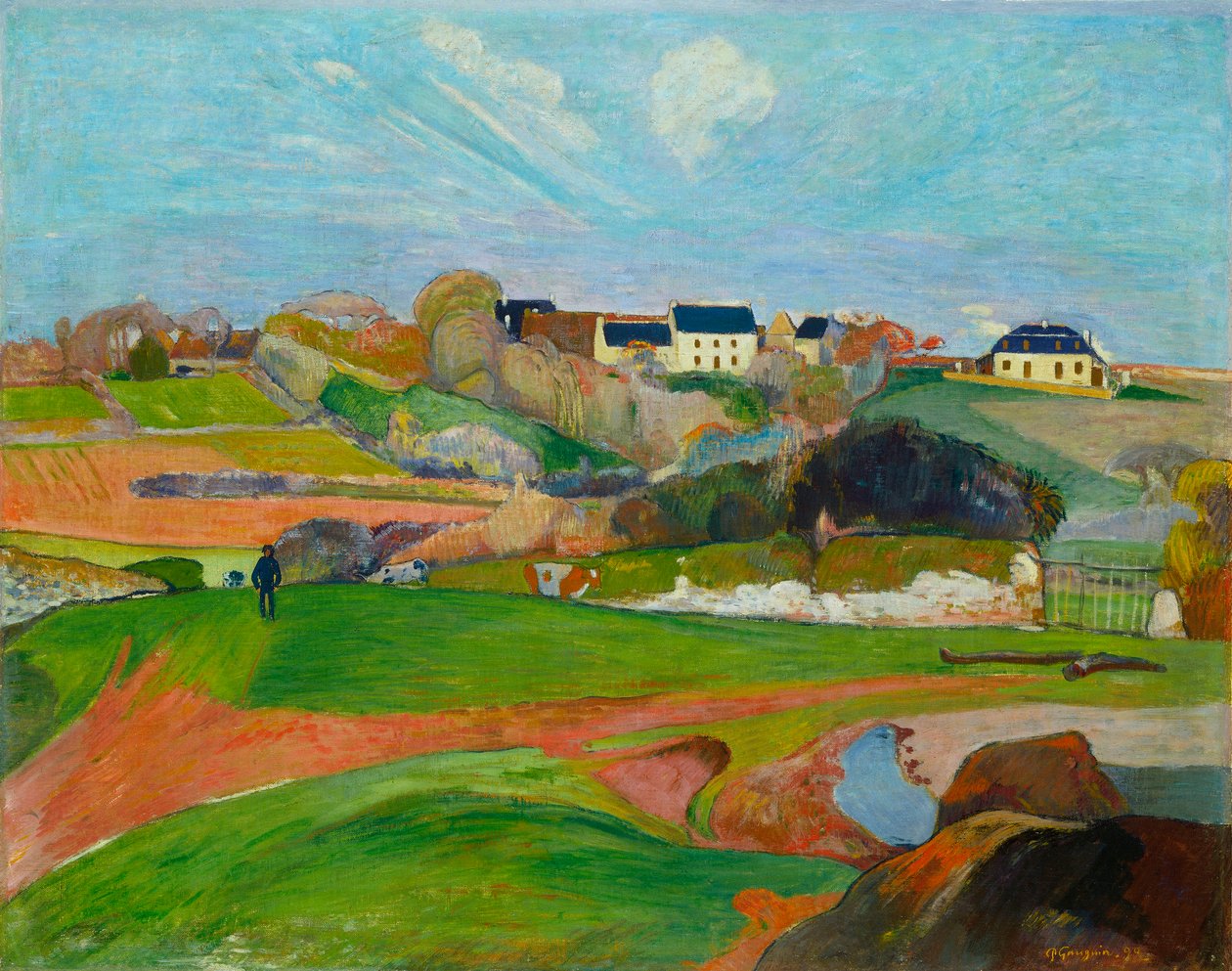 Ranska: Champs au Pouldu, ou Paysage au Pouldu Maisema Le Pouldu
