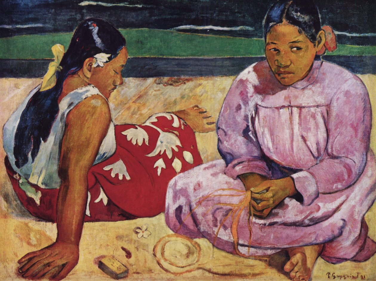 Ranska: Femmes de Tahiti, ou Sur la plage Tahitilaiset naiset rannalla tekijältä Paul Gauguin