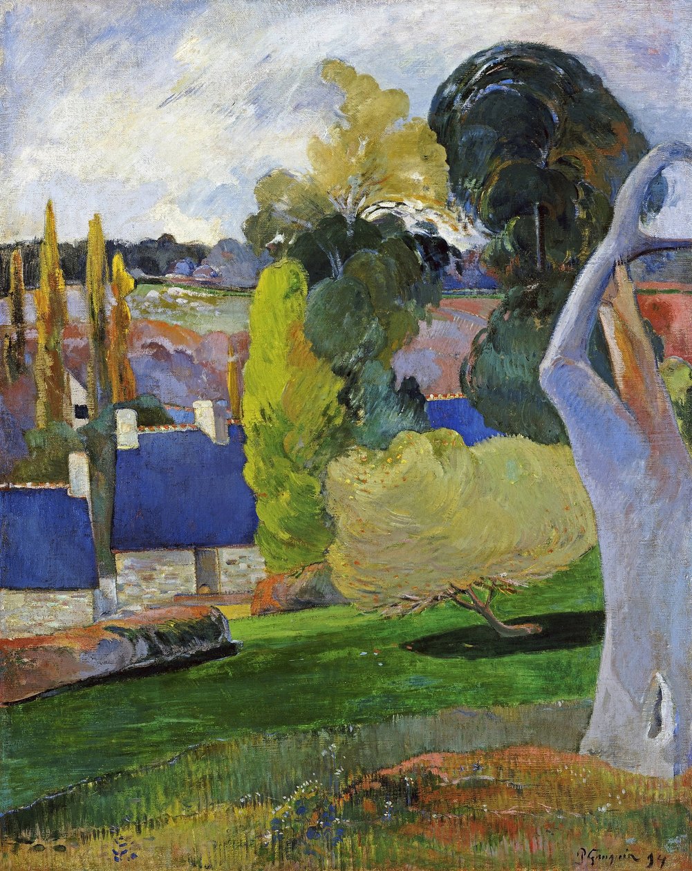 Ranskalainen:  Ferme en Bretagne II Maatila Bretagnen alueella II tekijältä Paul Gauguin