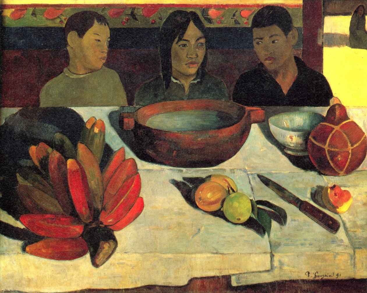 Ranskalainen:  Ateria (banaanit) Banaanit) tekijältä Paul Gauguin